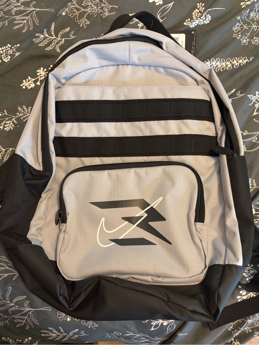 Nike x Russell Wilson NFL Light Gray and Black Men's Backpack with Front Logo